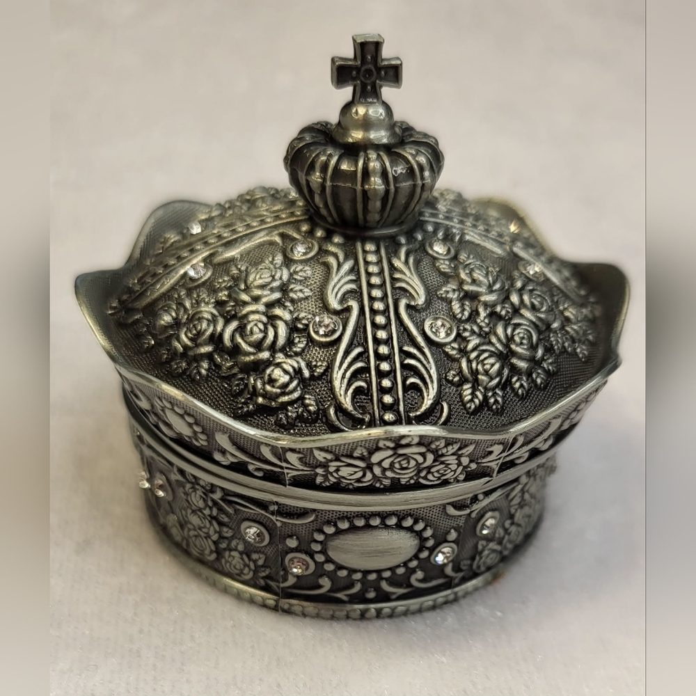 ✨️ New Vintage Style Jewelry Box, Antique Crown Design Trinket Box